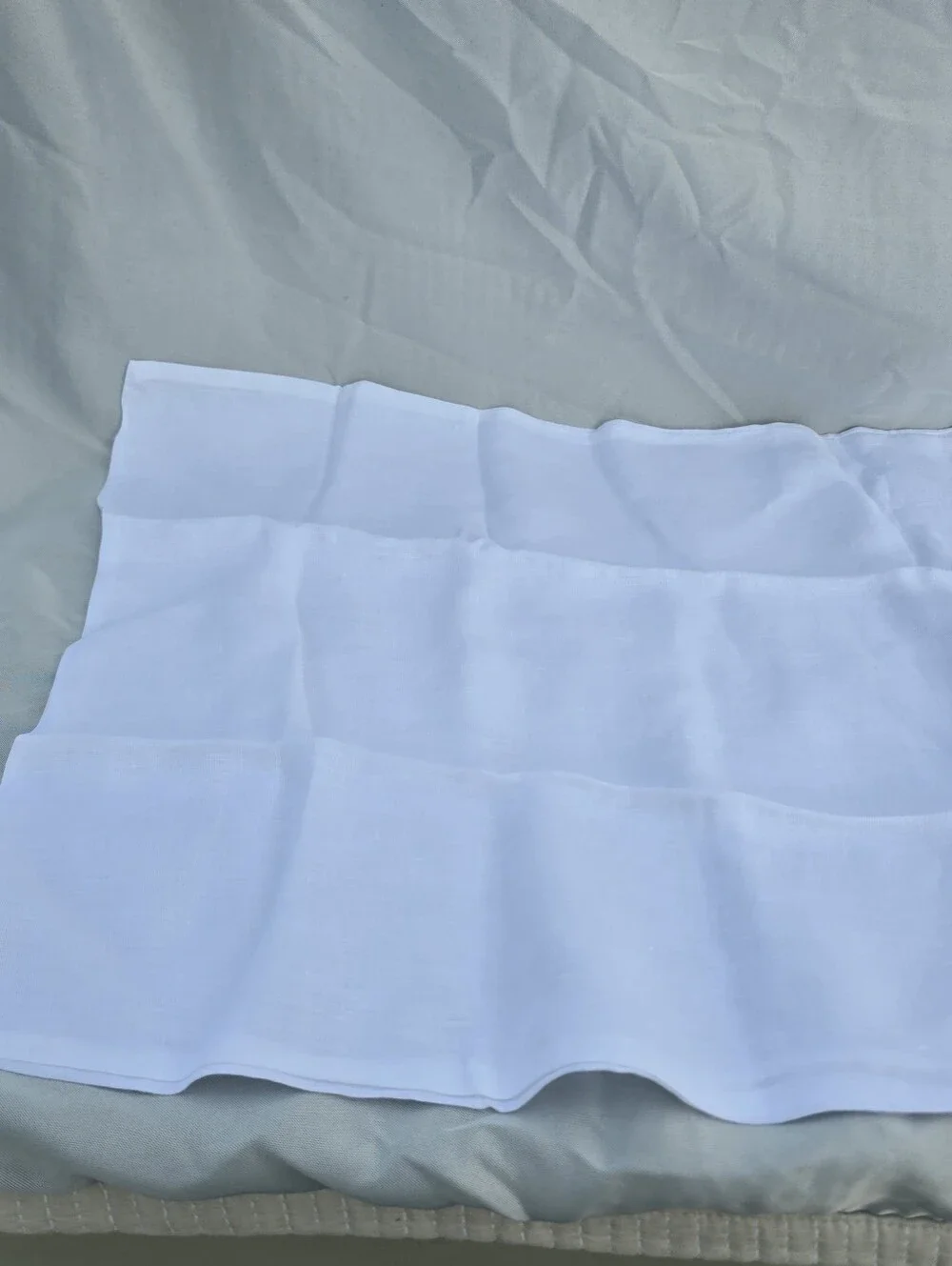 Quince Set Of 2 100% European Linen STANDARD white Toffee Piped Pillow Case